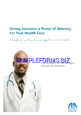 Health Care Power of Attorney Form pdf free
